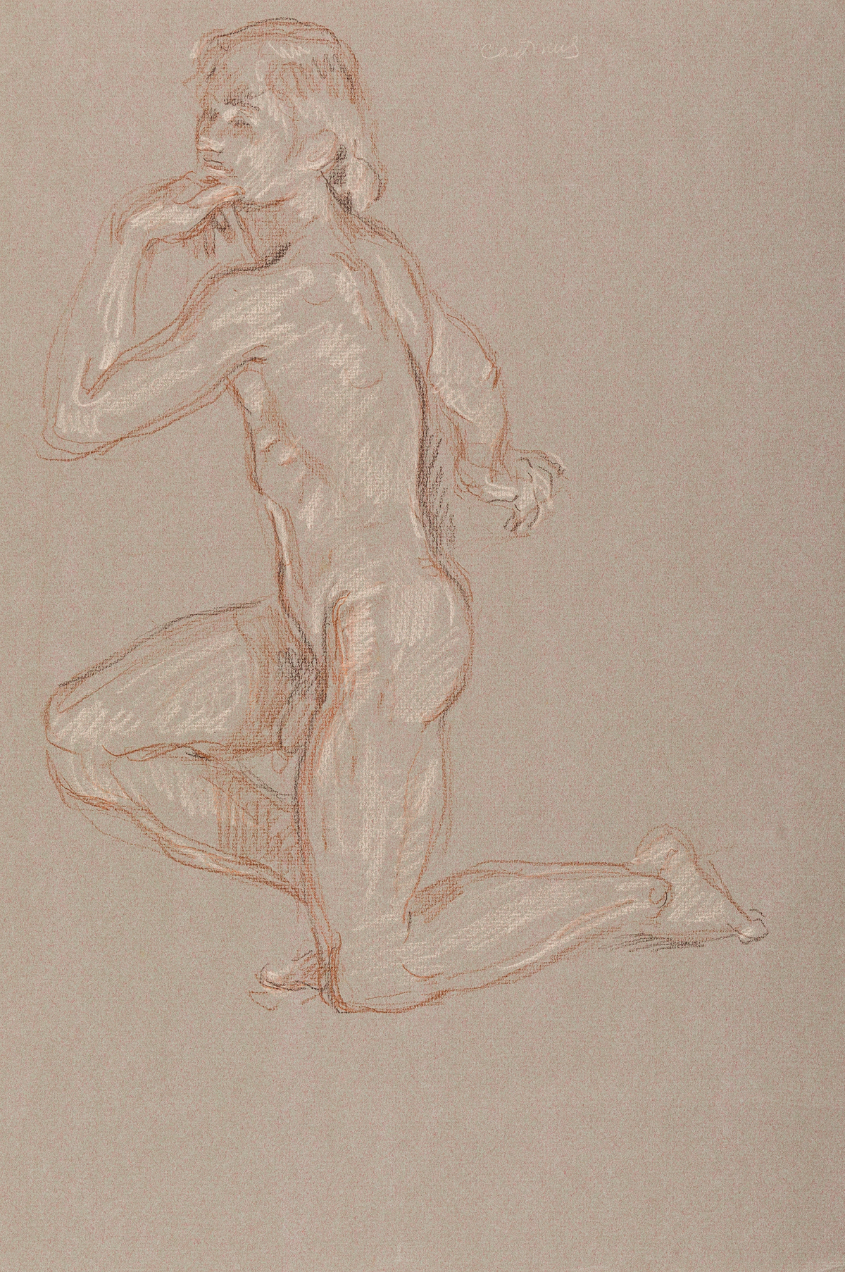 PAUL CADMUS (1904 - 1999) Kneeling Male Nude.